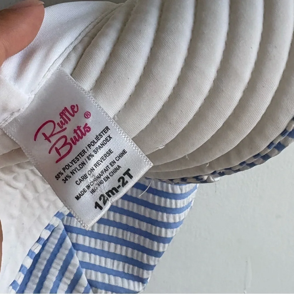 Ruffle Butts Beachtel Blue and White Striped Bucket Hat Toddler 12-2t